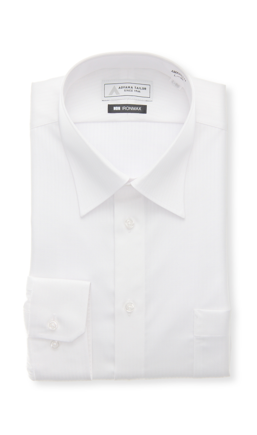 レギュラーカラーワイシャツ【NON IRONMAX】 ホワイト 首周り:37cm,裄丈:78cm