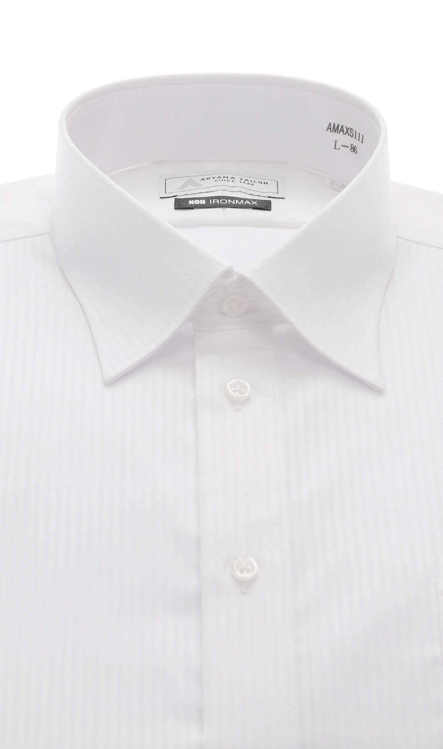 レギュラーカラーワイシャツ【NON IRONMAX】 ホワイト 首周り:37cm,裄丈:78cm
