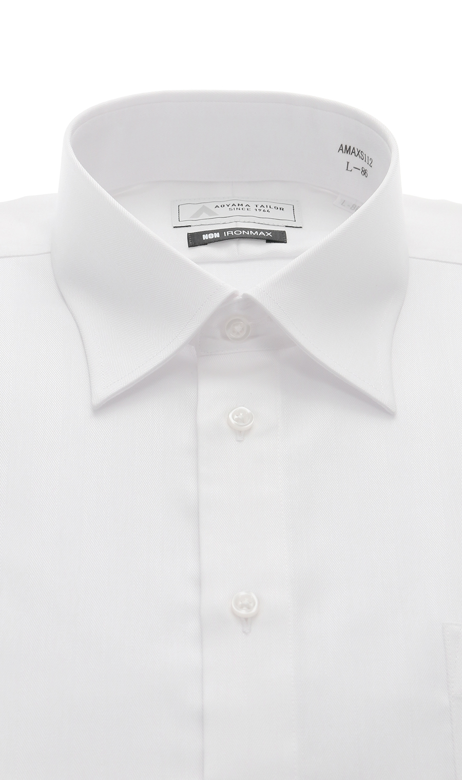 レギュラーカラーワイシャツ【NON IRONMAX】 ホワイト 首周り:41cm,裄丈:86cm