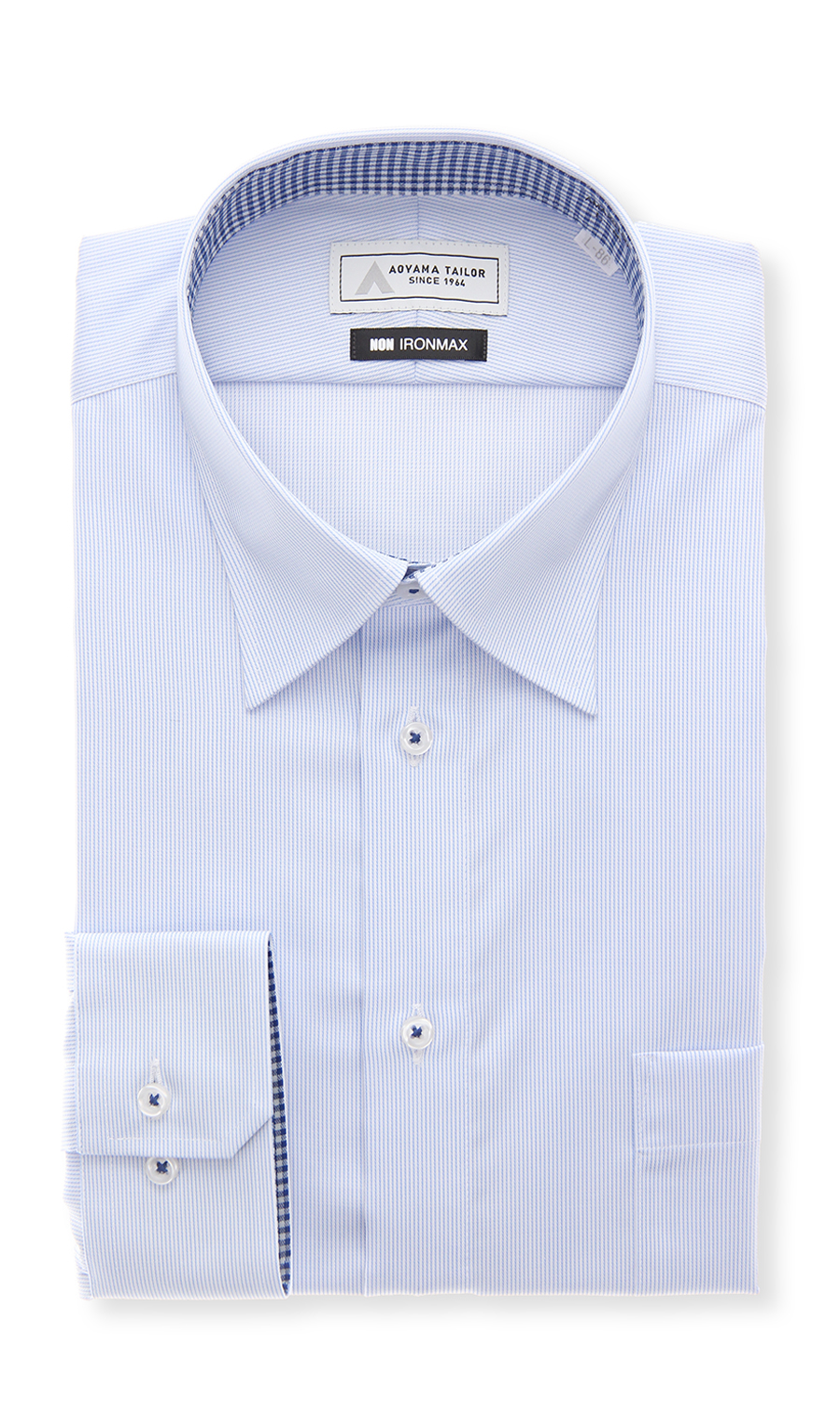 レギュラーカラーワイシャツ【NON IRONMAX】 ブルー 首周り:37cm,裄丈:78cm