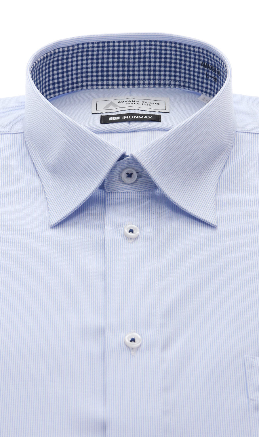 レギュラーカラーワイシャツ【NON IRONMAX】 ブルー 首周り:37cm,裄丈:78cm