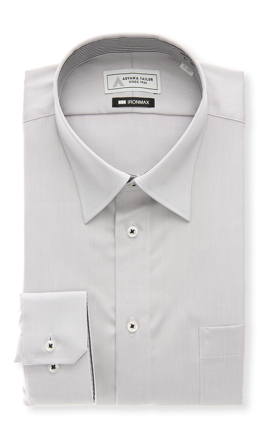 レギュラーカラーワイシャツ【NON IRONMAX】 ライトグレー 首周り:37cm,裄丈:78cm