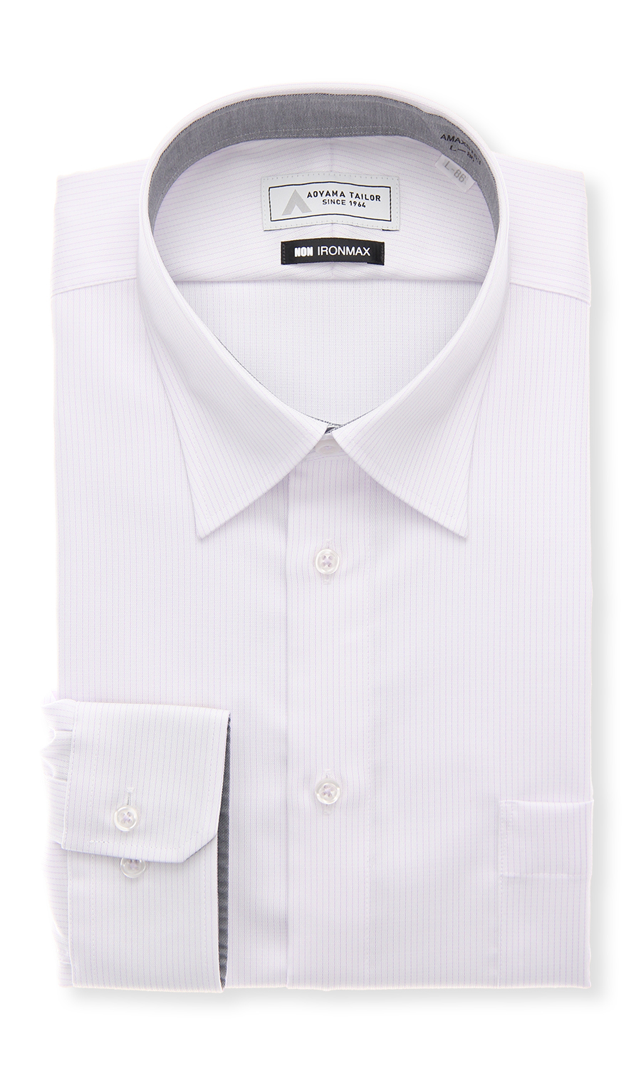 レギュラーカラーワイシャツ【NON IRONMAX】 パープル 首周り:37cm,裄丈:78cm