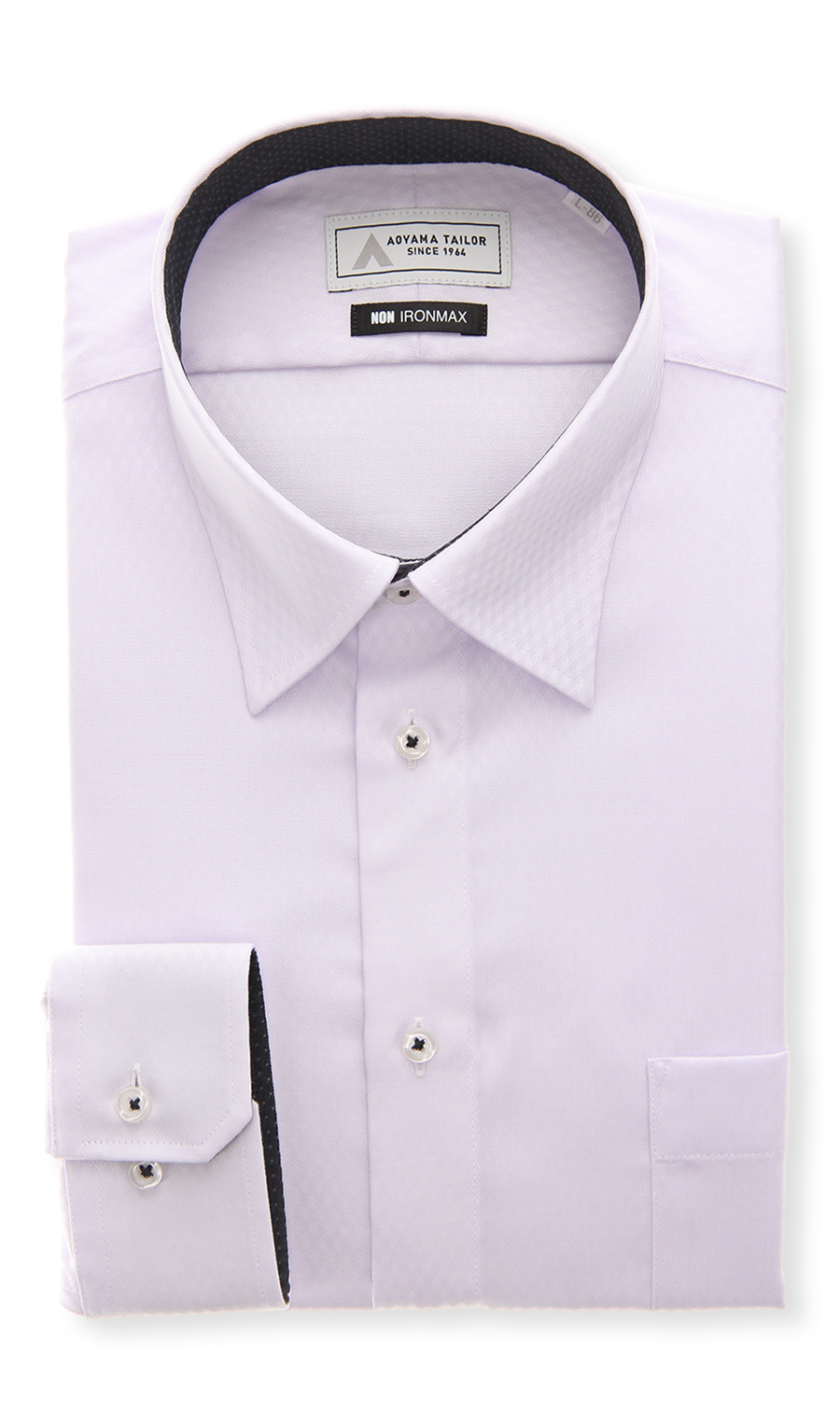 レギュラーカラーワイシャツ【NON IRONMAX】 パープル 首周り:37cm,裄丈:78cm