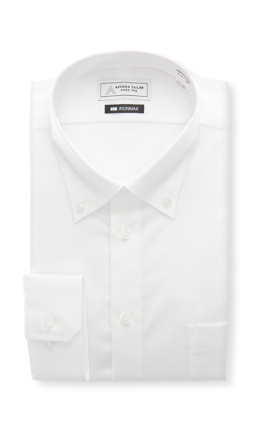 ボタンダウンワイシャツ【NON IRONMAX】 ホワイト 首周り:41cm,裄丈:86cm