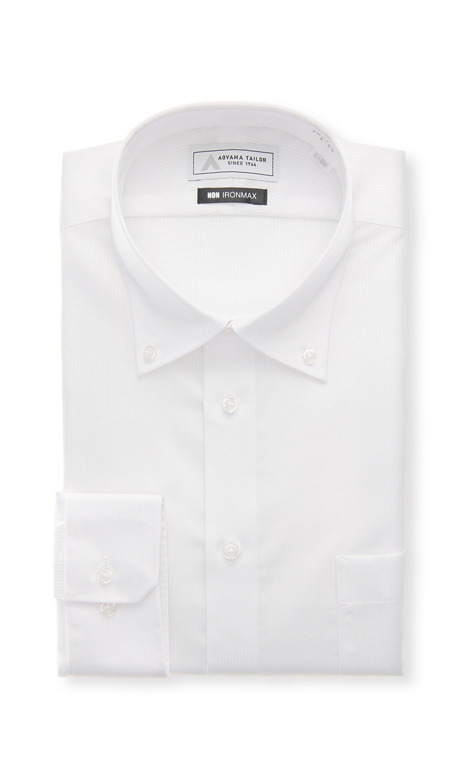 ボタンダウンワイシャツ【NON IRONMAX】 ホワイト 首周り:41cm,裄丈:86cm
