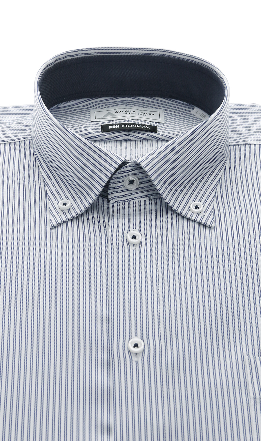 ボタンダウンワイシャツ【NON IRONMAX】【キング＆トール】 ネイビー 首周り:45cm,裄丈:84cm