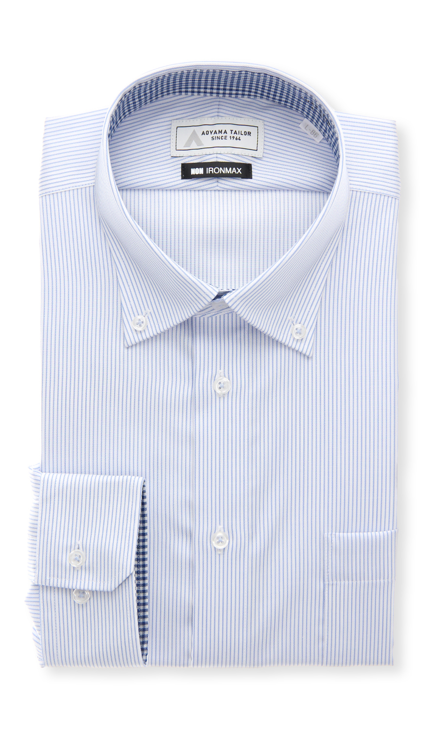 ボタンダウンワイシャツ【NON IRONMAX】 ブルー 首周り:37cm,裄丈:78cm