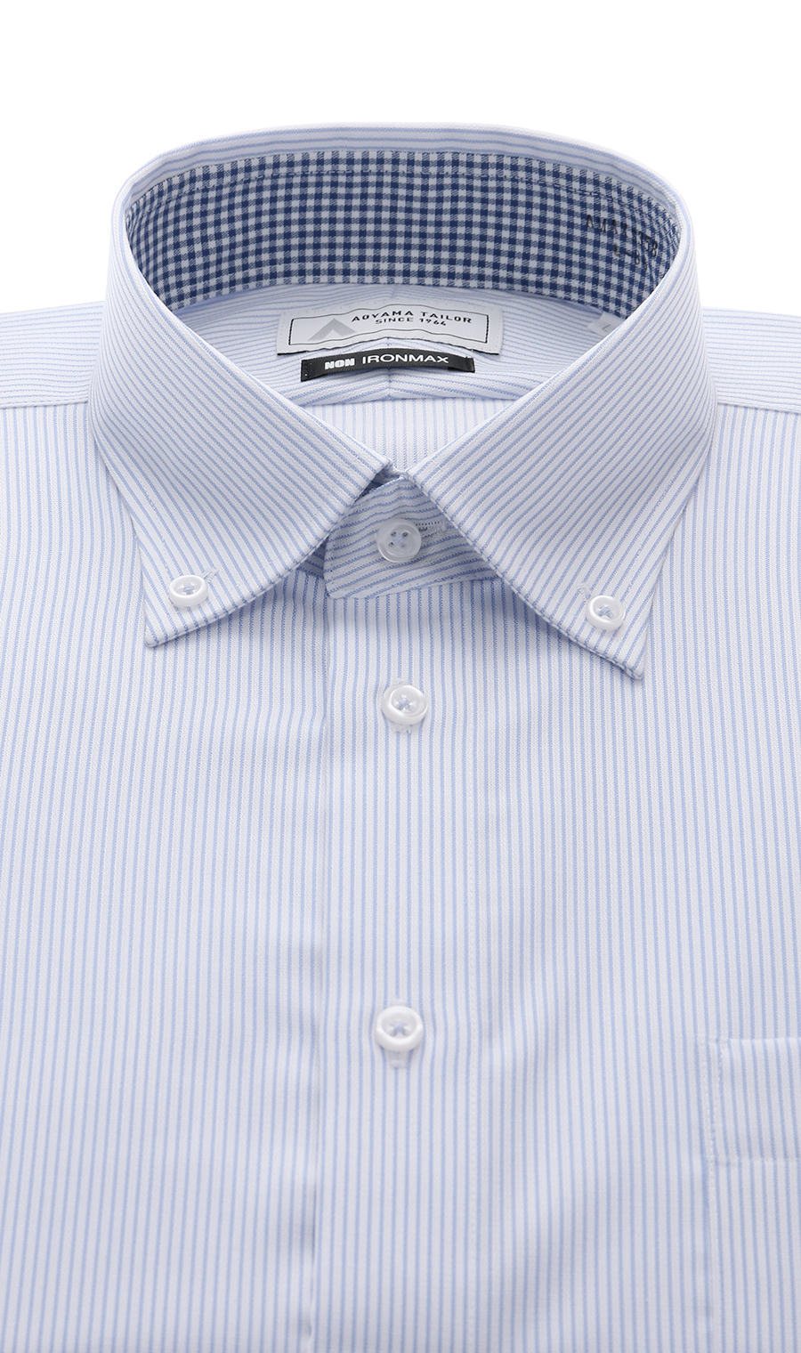 ボタンダウンワイシャツ【キング&トール】【NON IRONMAX】 ブルー 首周り:45cm,裄丈:84cm