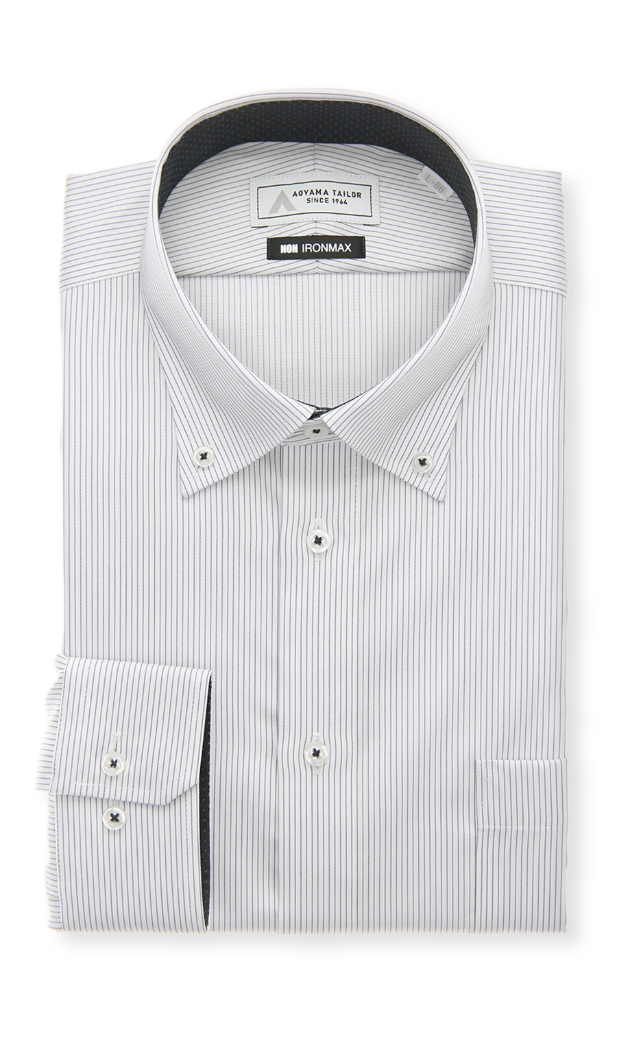 ボタンダウンワイシャツ【NON IRONMAX】 グレー 首周り:39cm,裄丈:80cm