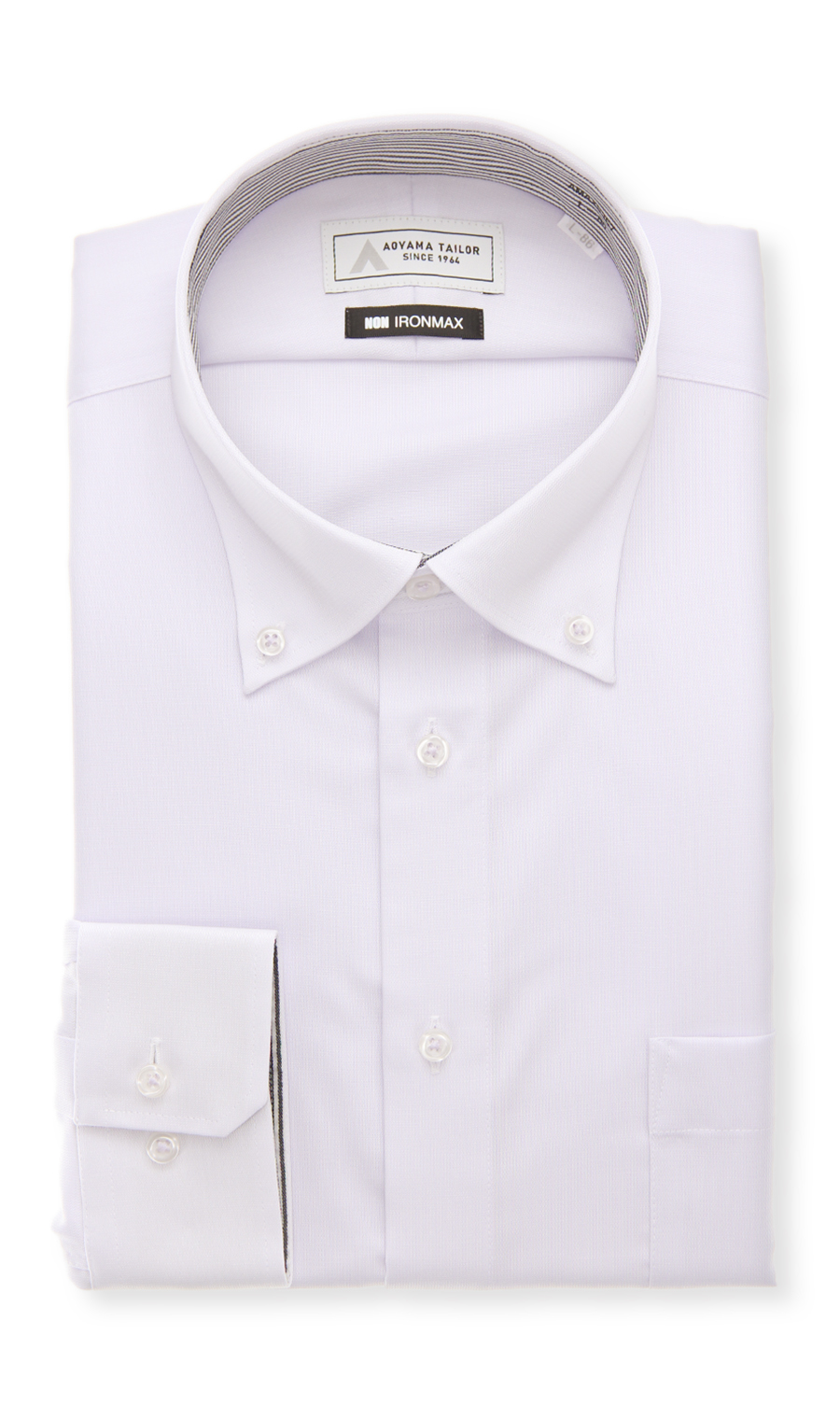 ボタンダウンワイシャツ【NON IRONMAX】 パープル 首周り:37cm,裄丈:78cm