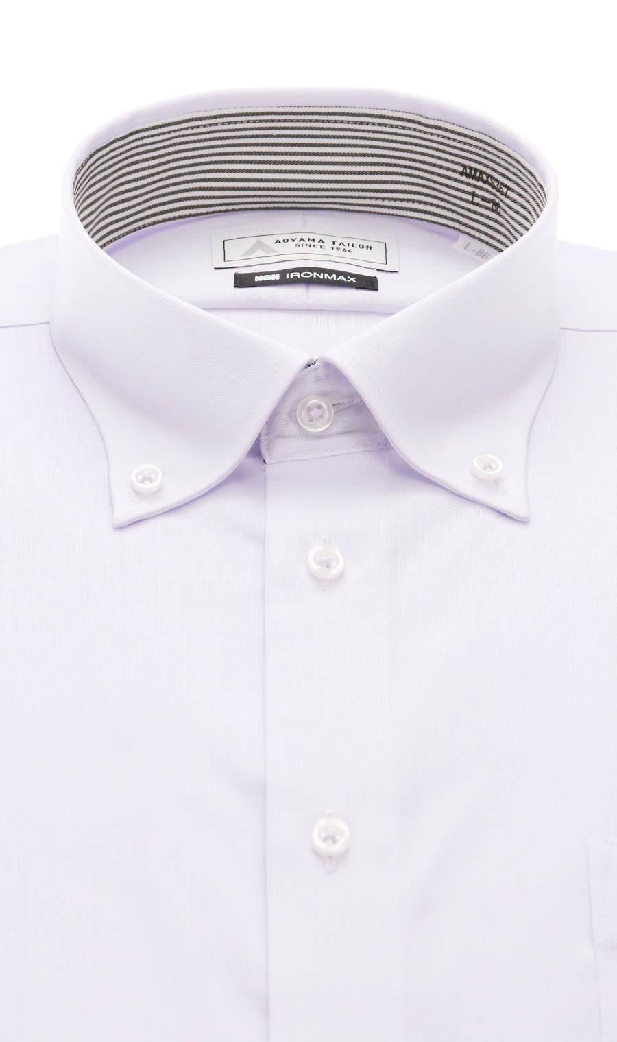 ボタンダウンワイシャツ【NON IRONMAX】 パープル 首周り:37cm,裄丈:78cm