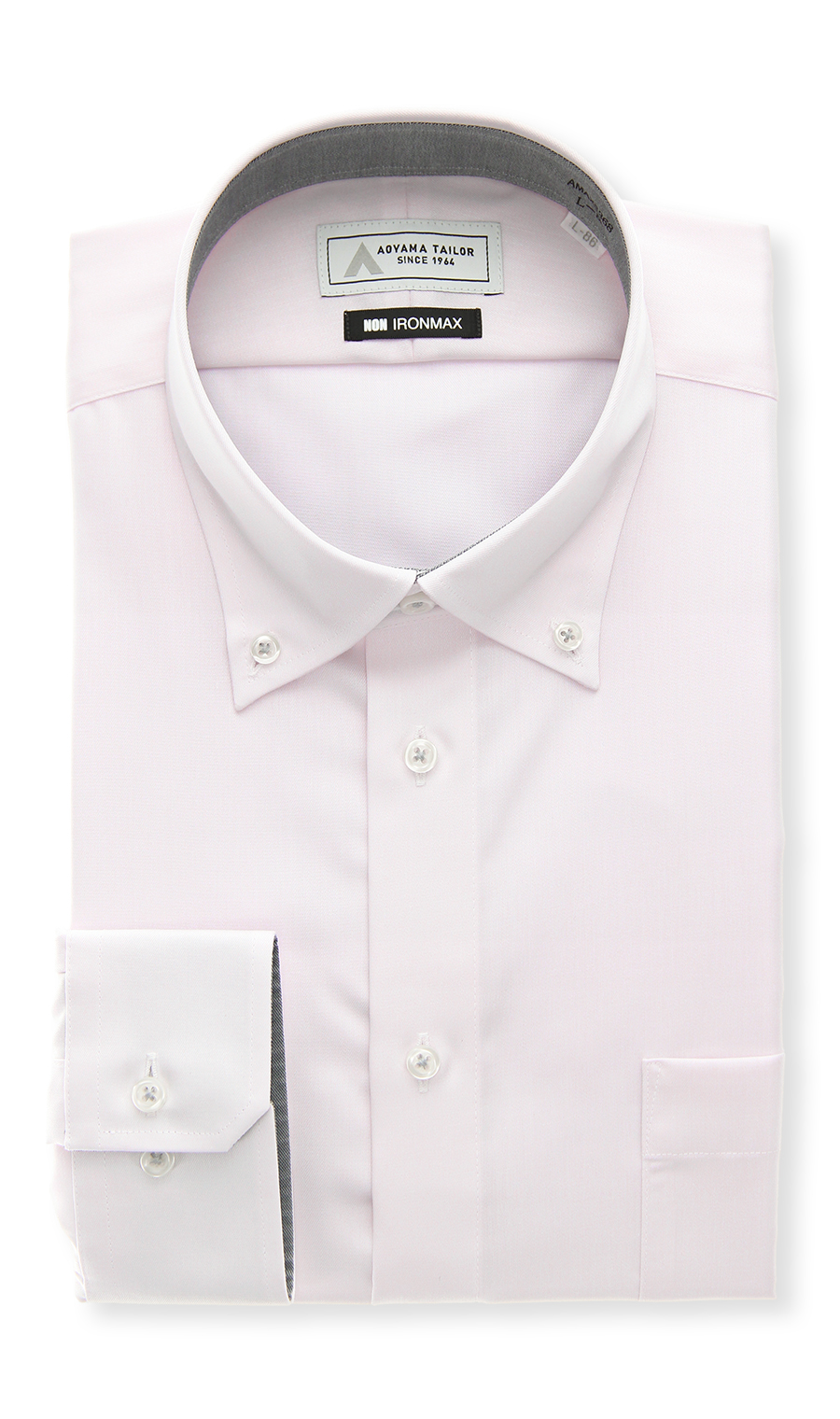 ボタンダウンワイシャツ【NON IRONMAX】 ピンク 首周り:37cm,裄丈:78cm