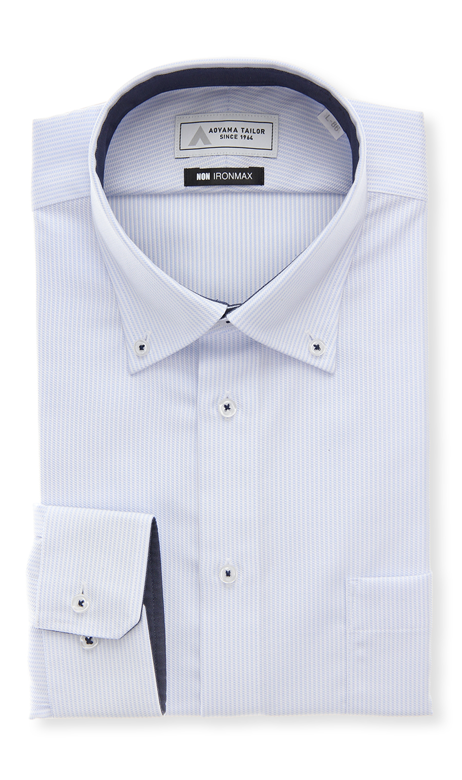 ボタンダウンワイシャツ【NON IRONMAX】【キング&トール】 ブルー 首周り:45cm,裄丈:84cm