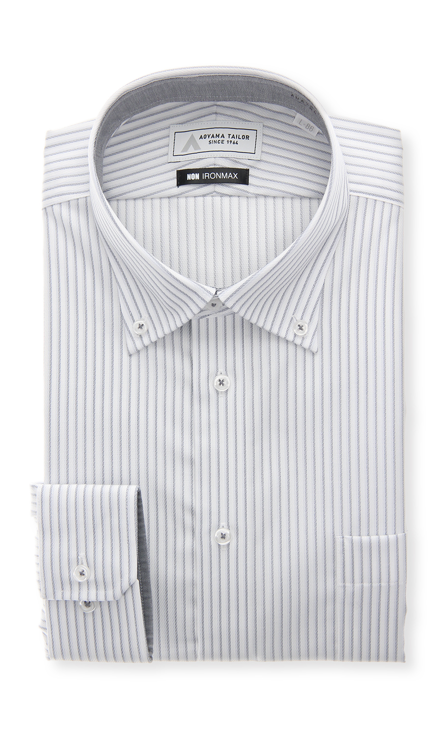 ボタンダウンワイシャツ【NON IRONMAX】 ブルー 首周り:37cm,裄丈:78cm