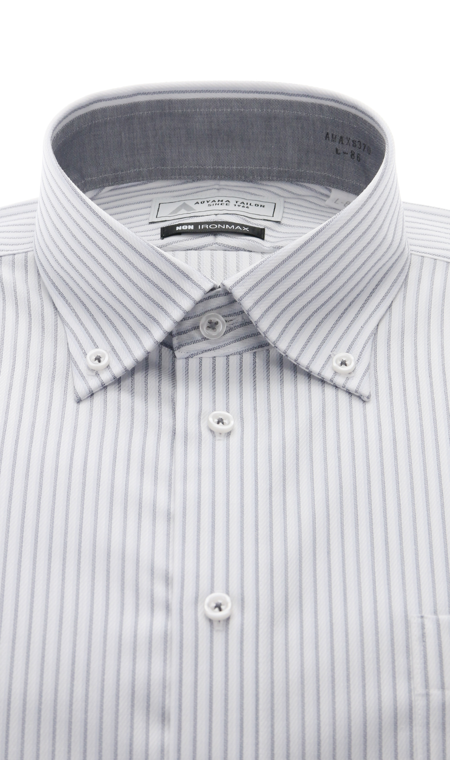 ボタンダウンワイシャツ【NON IRONMAX】 ブルー 首周り:37cm,裄丈:78cm