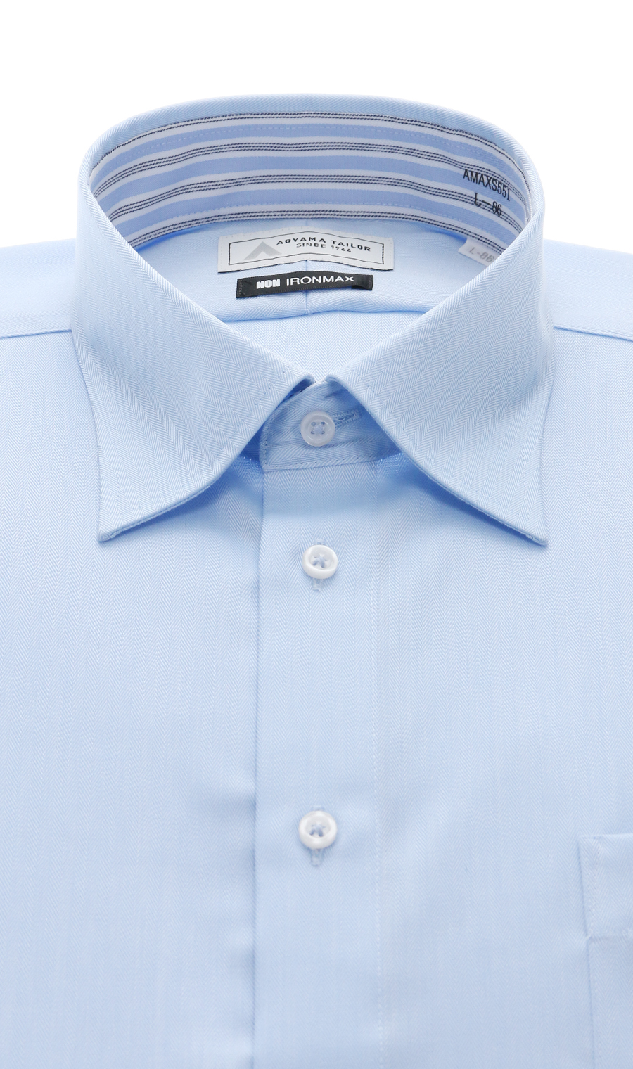 ワイドカラーワイシャツ【NON IRONMAX】【キング＆トール】 ブルー 首周り:45cm,裄丈:84cm