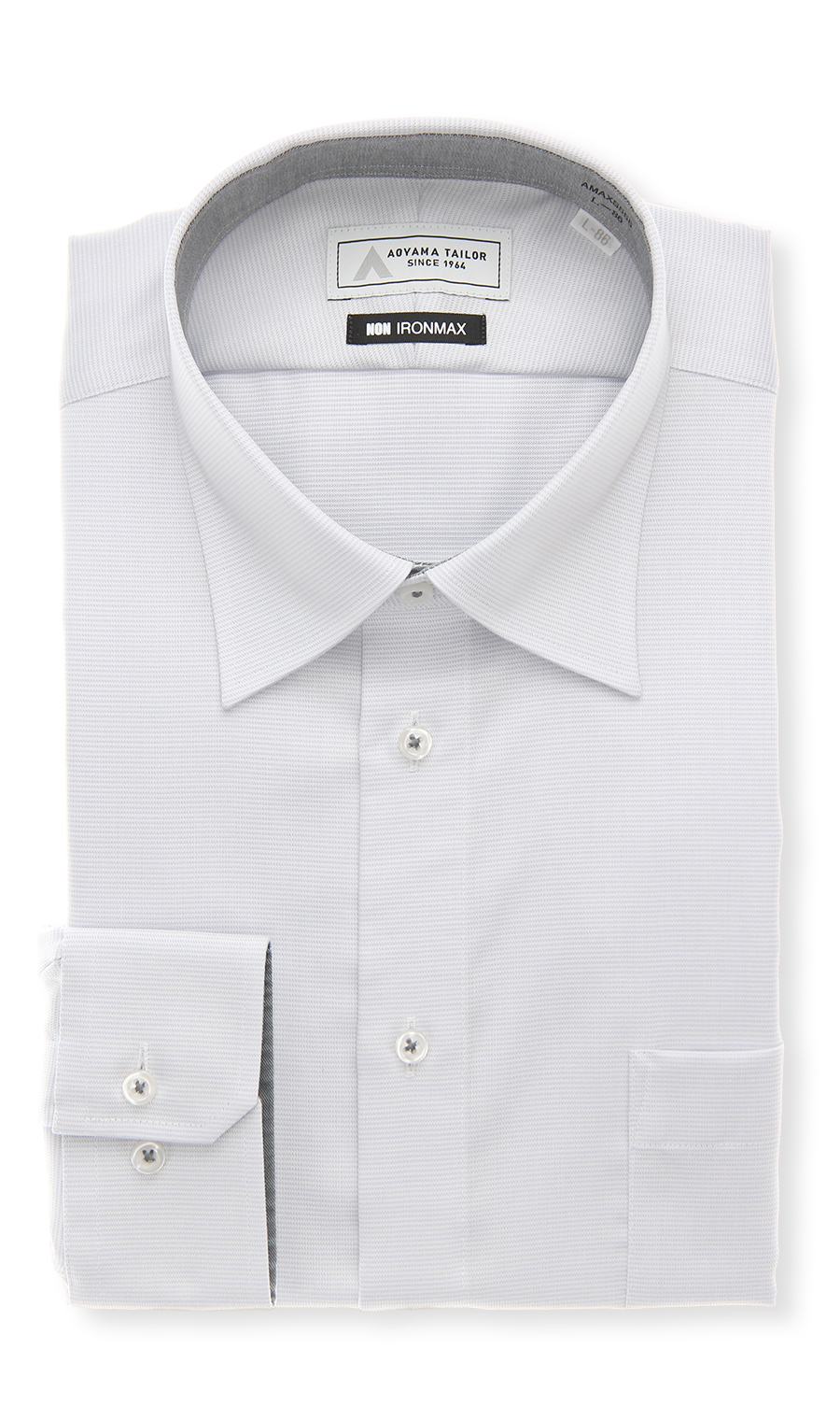 ワイドカラーワイシャツ【NON IRONMAX】 グレー 首周り:37cm,裄丈:78cm