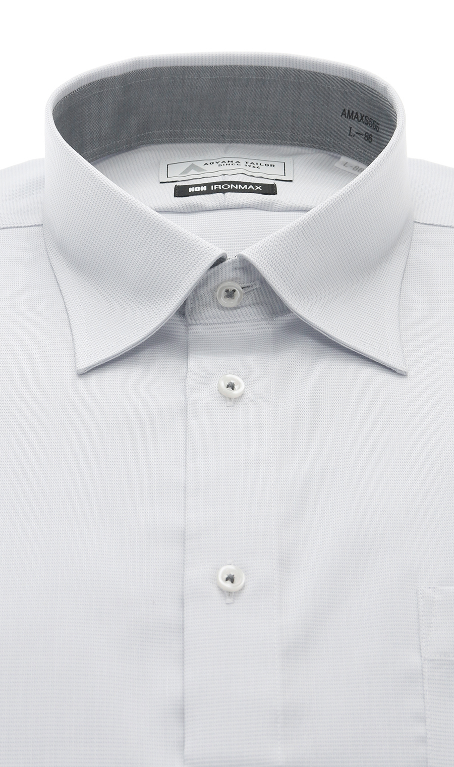 ワイドカラーワイシャツ【NON IRONMAX】 グレー 首周り:37cm,裄丈:78cm