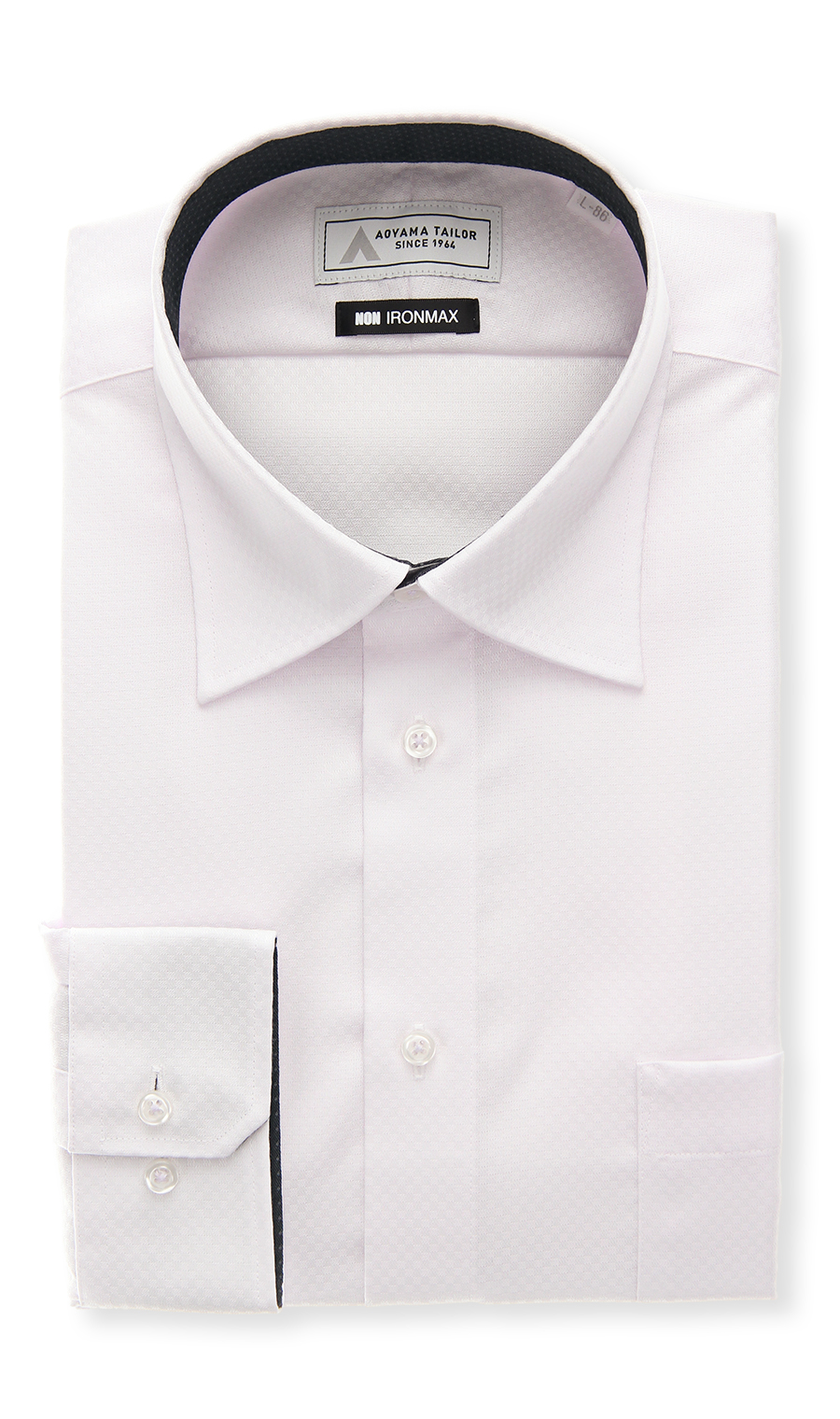 ワイドカラーワイシャツ【NON IRONMAX】 パープル 首周り:37cm,裄丈:78cm