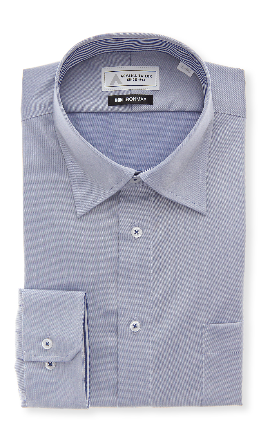 ワイドカラーワイシャツ【NON IRONMAX】【キング＆トール】 ブルー 首周り:45cm,裄丈:84cm