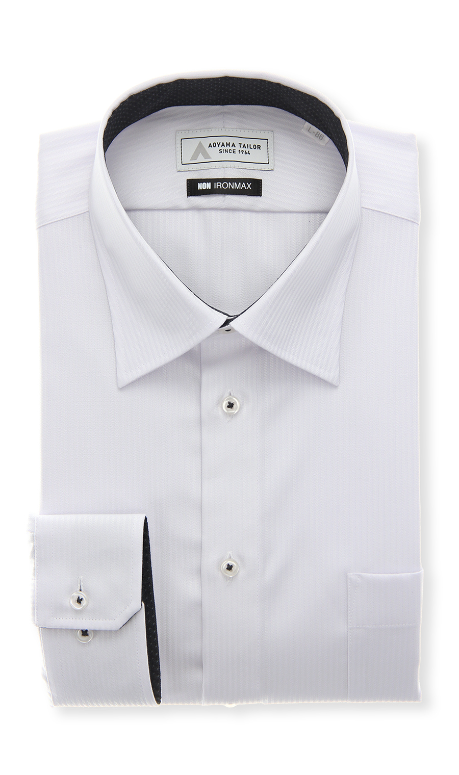 ワイドカラーワイシャツ【NON IRONMAX】 ライトグレー 首周り:37cm,裄丈:78cm