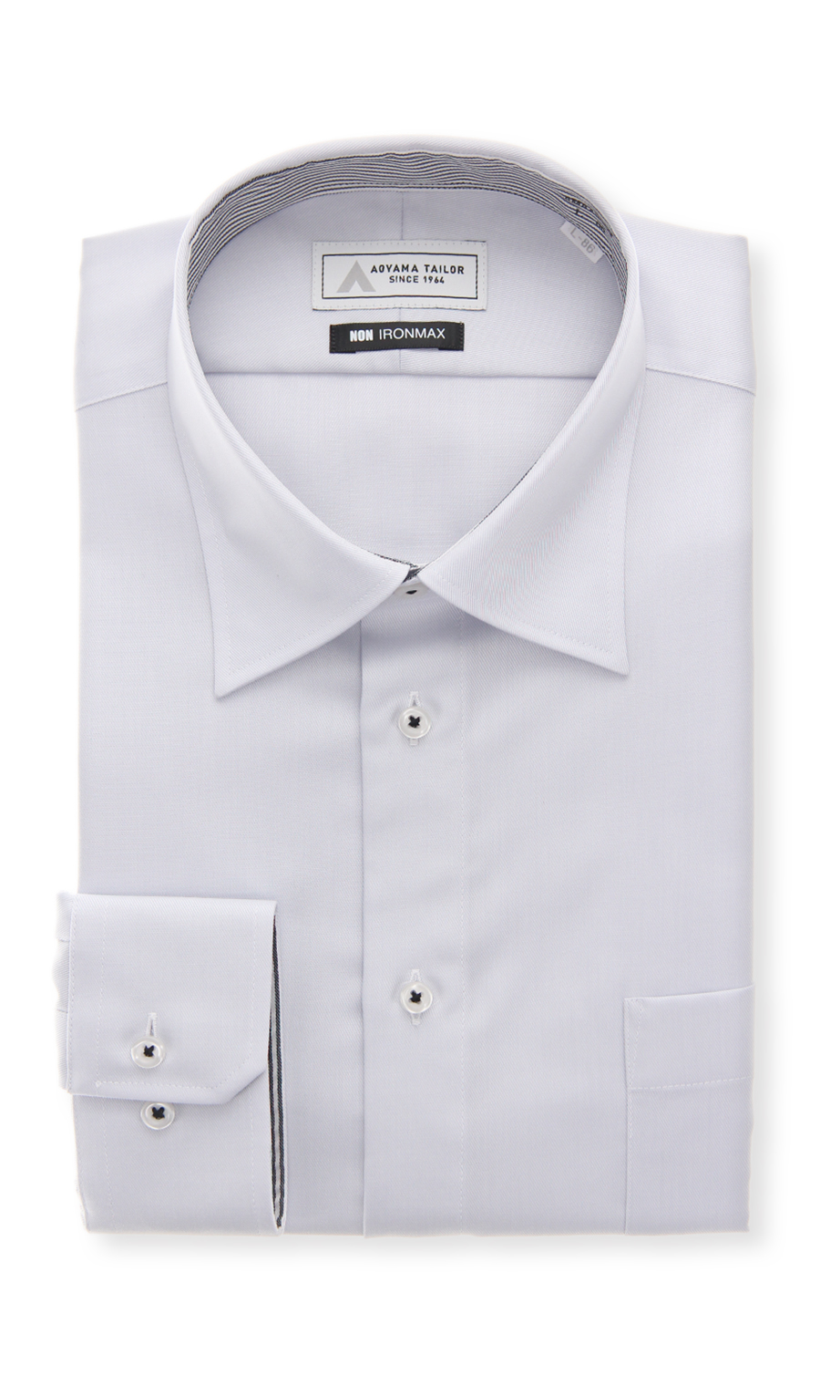 ワイドカラーワイシャツ【NON IRONMAX】 ブルー 首周り:37cm,裄丈:78cm