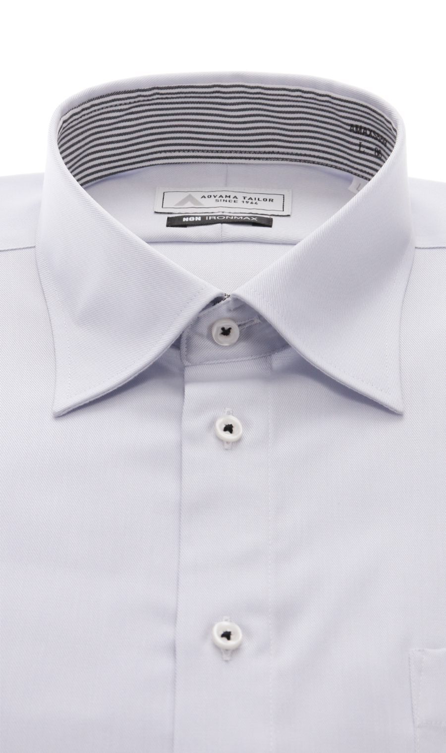 ワイドカラーワイシャツ【NON IRONMAX】 ブルー 首周り:37cm,裄丈:78cm