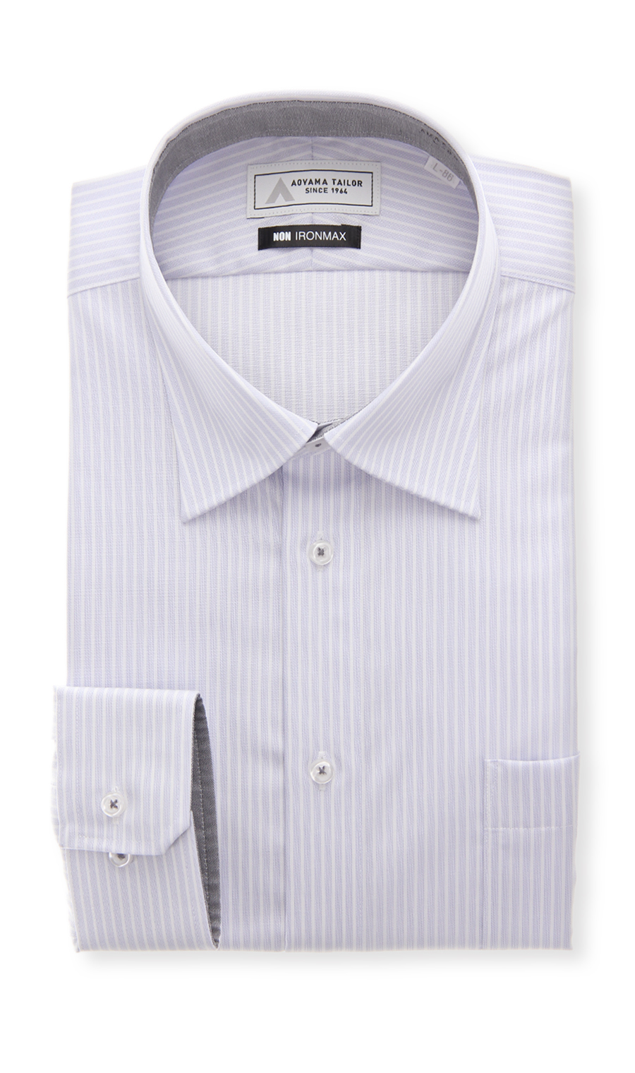 ワイドカラーワイシャツ【NON IRONMAX】 ブルー 首周り:37cm,裄丈:78cm