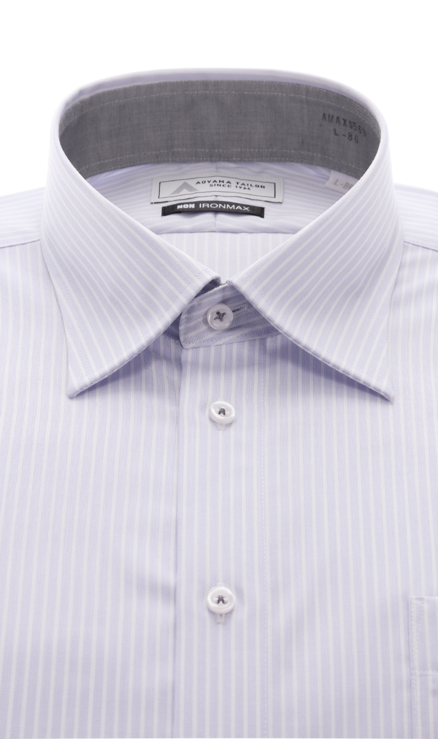 ワイドカラーワイシャツ【NON IRONMAX】 ブルー 首周り:37cm,裄丈:78cm