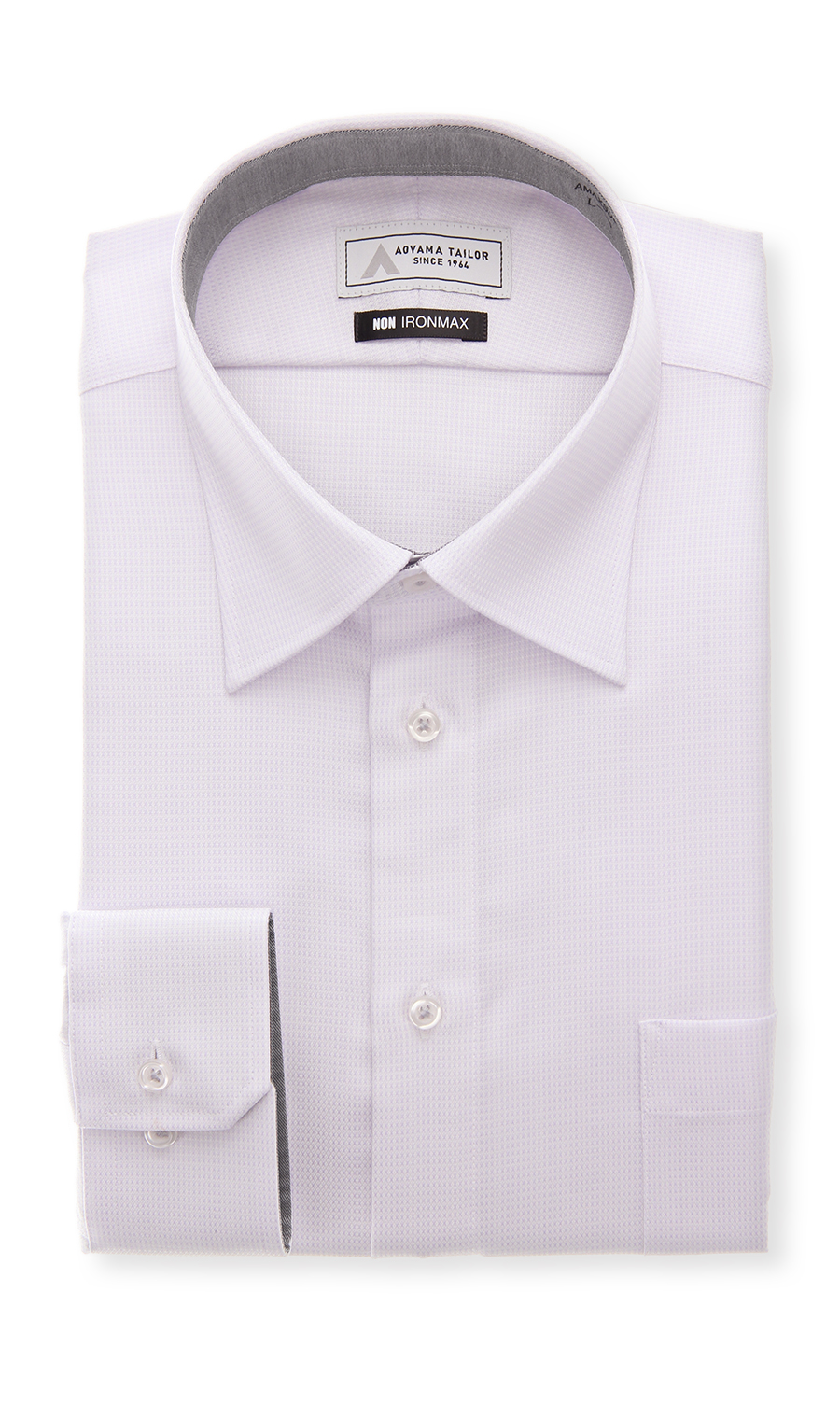 ワイドカラーワイシャツ【NON IRONMAX】 パープル 首周り:37cm,裄丈:78cm