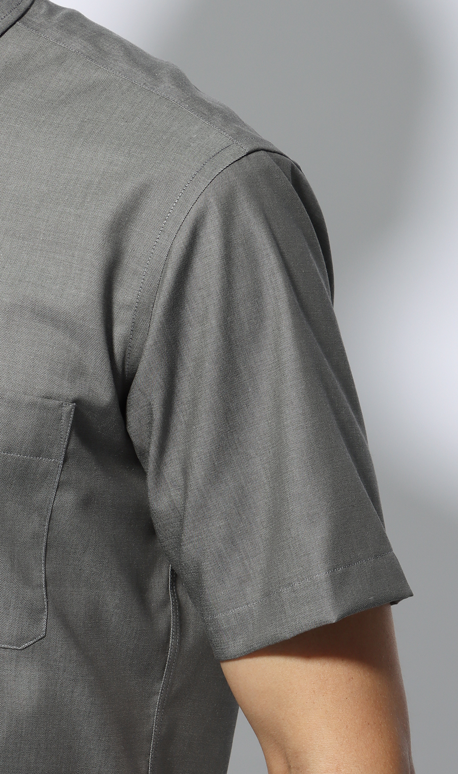 ボタンダウンワイシャツ【半袖】【NON IRONMAX】【COOL TECHNOLOGY】 グレー 首周り:37cm,裄丈:00