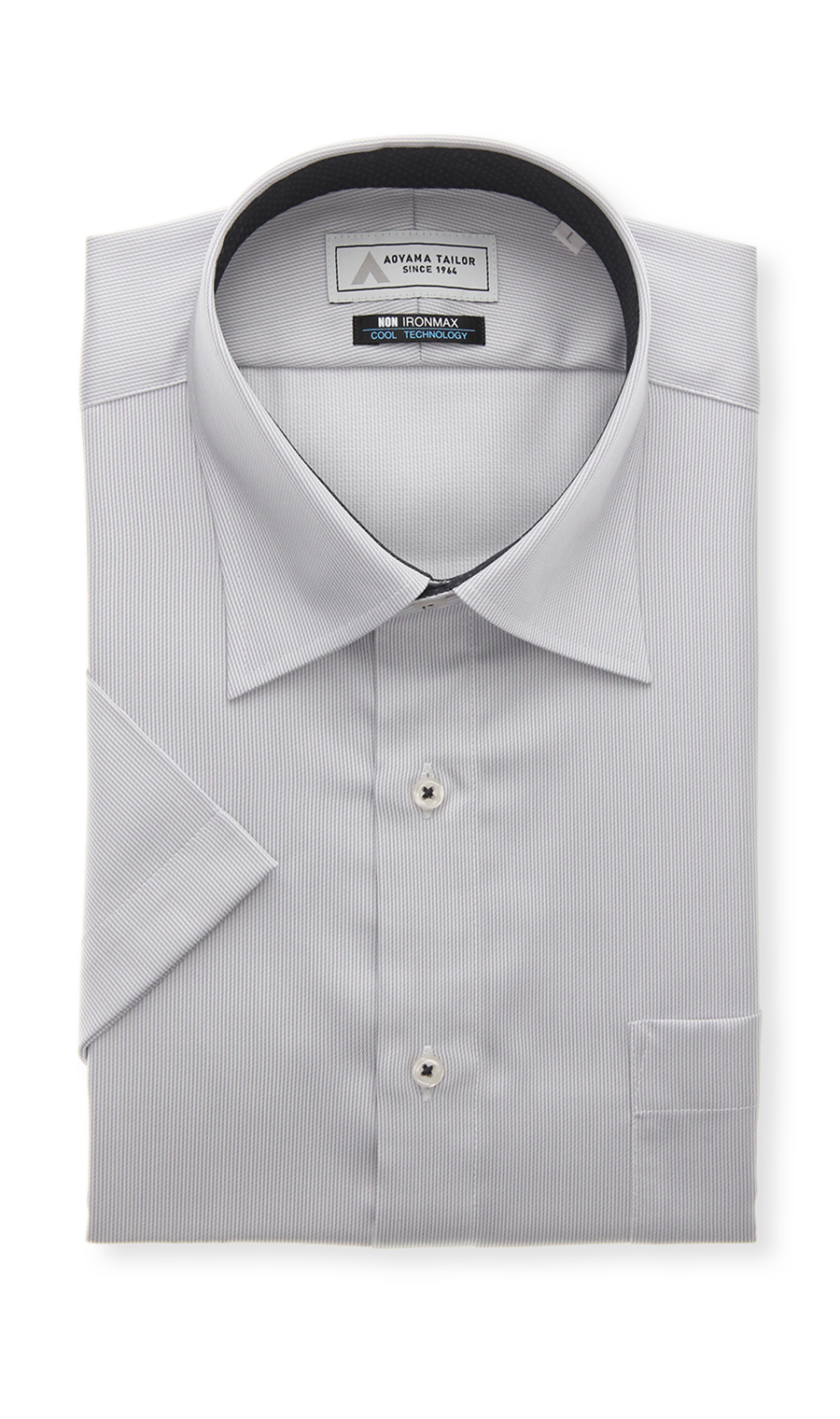 ワイドカラーワイシャツ【キング】【半袖】【涼】【NON IRONMAX】 グレー 首周り:45cm,裄丈:00