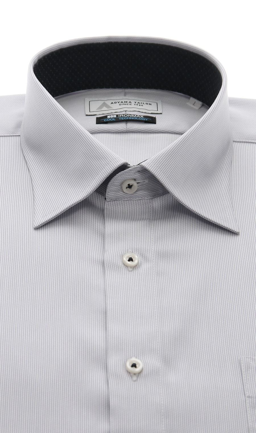 ワイドカラーワイシャツ【キング】【半袖】【涼】【NON IRONMAX】 グレー 首周り:45cm,裄丈:00