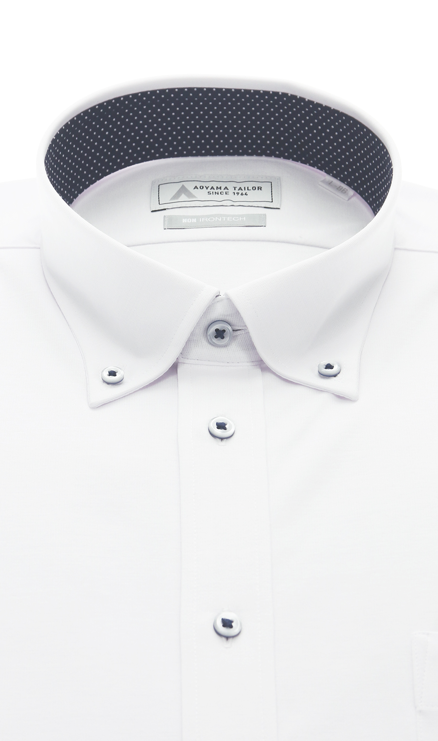 ボタンダウンワイシャツ【NON IRONTECH】【＃すごシャツ】 ホワイト 首周り:37cm,裄丈:78cm