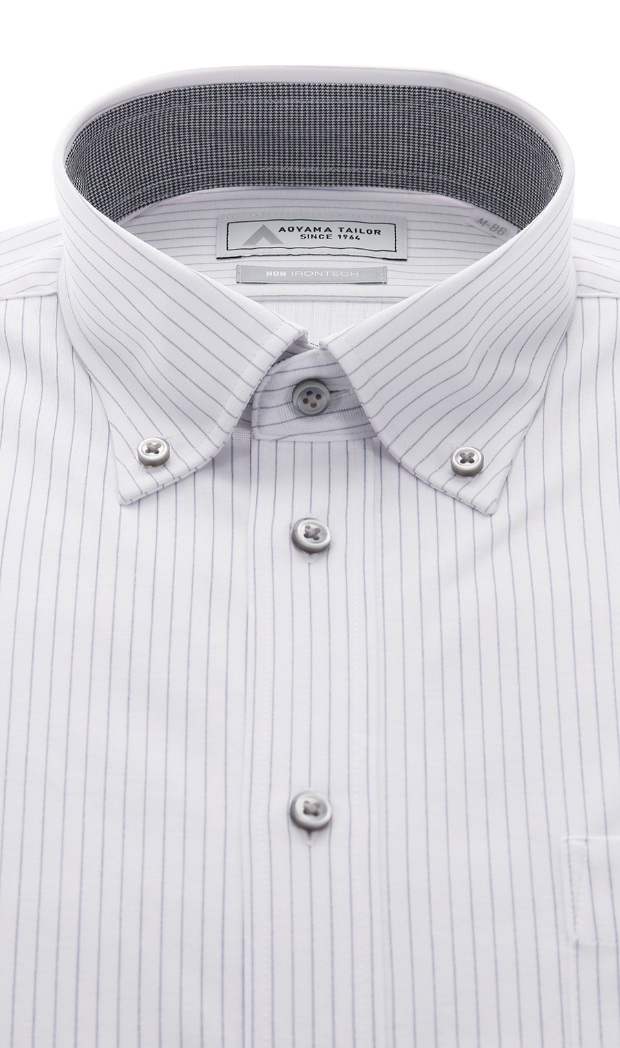 ボタンダウンワイシャツ【NON IRONTECH】【＃すごシャツ】 グレー 首周り:37cm,裄丈:78cm
