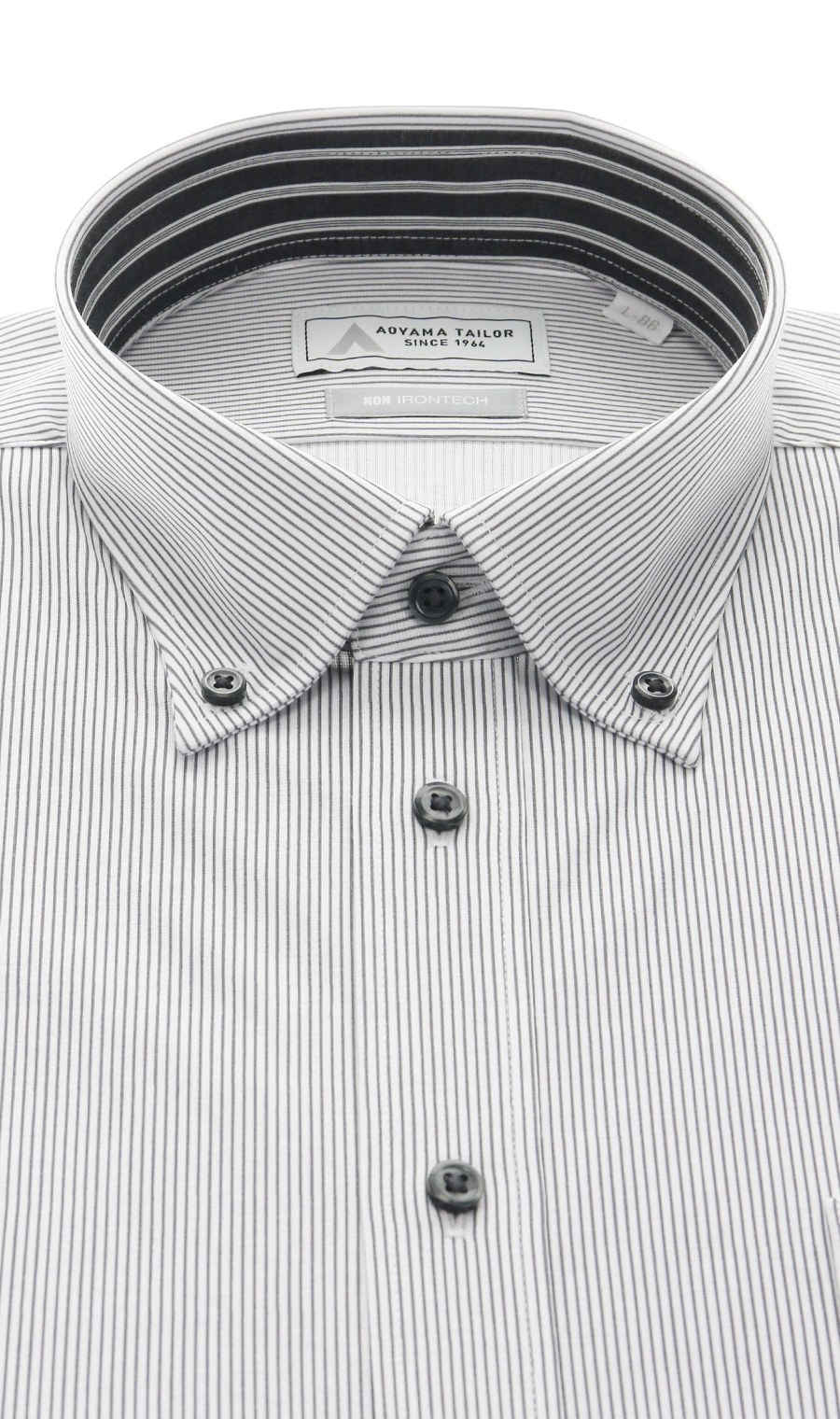 ボタンダウンワイシャツ【NON IRONTECH】【＃すごシャツ】 グレー 首周り:37cm,裄丈:78cm