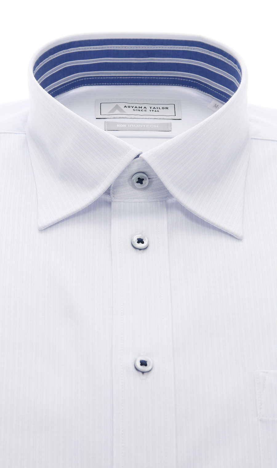 ワイドカラーワイシャツ【NON IRONTECH】【＃すごシャツ】 ブルー 首周り:37cm,裄丈:78cm