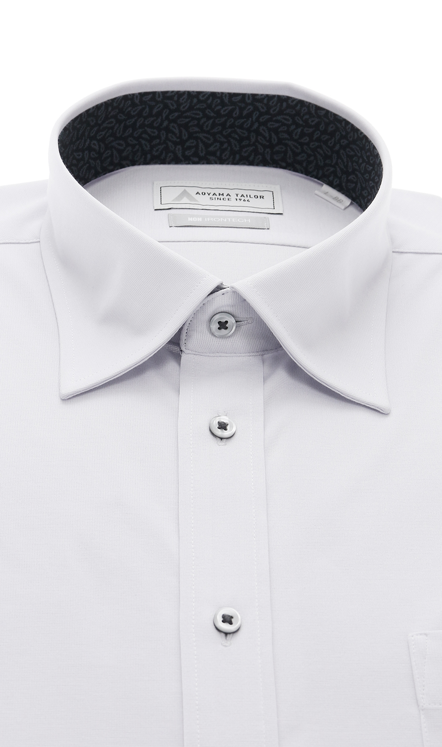 ワイドカラーワイシャツ【NON IRONTECH】【＃すごシャツ】 グレー 首周り:37cm,裄丈:78cm