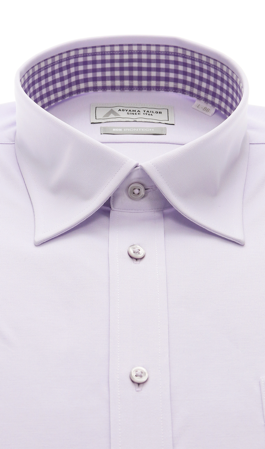 ワイドカラーワイシャツ【NON IRONTECH】【#すごシャツ】 パープル 首周り:37cm,裄丈:78cm