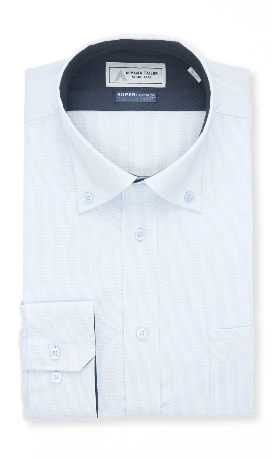 ボタンダウンワイシャツ【Technical Cotton】【COOL TECHNOLOGY】 ブルー系 首周り:43cm,裄丈:82cm