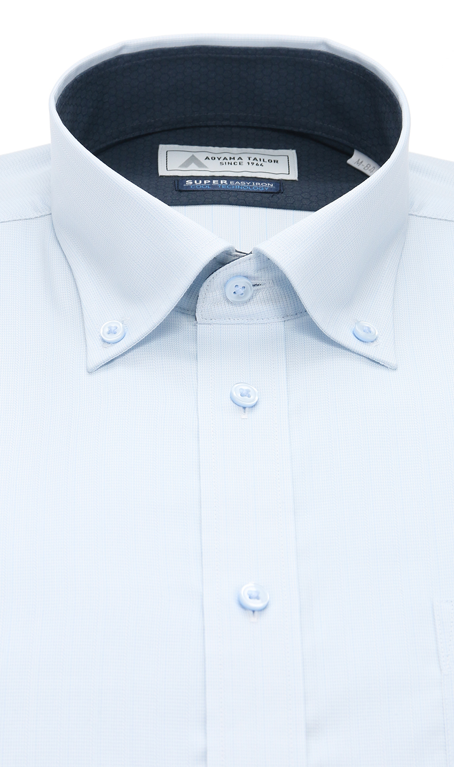 ボタンダウンワイシャツ【Technical Cotton】【COOL TECHNOLOGY】 ブルー系 首周り:43cm,裄丈:82cm