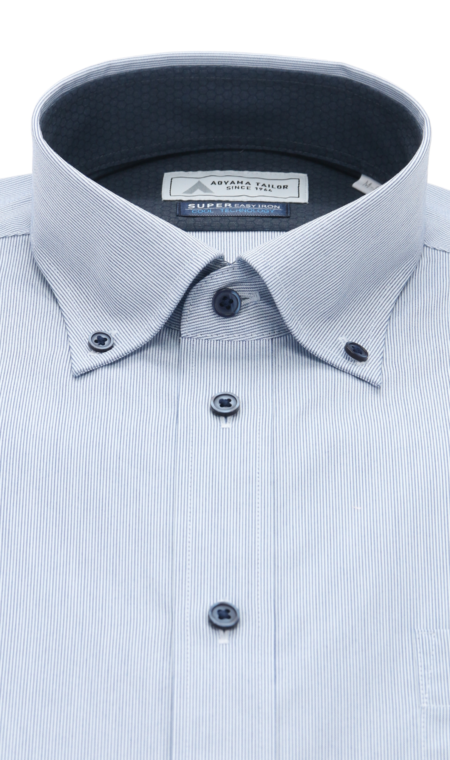 ボタンダウンワイシャツ【Technical Cotton】【COOL TECHNOLOGY】 ブルー系 首周り:41cm,裄丈:86cm