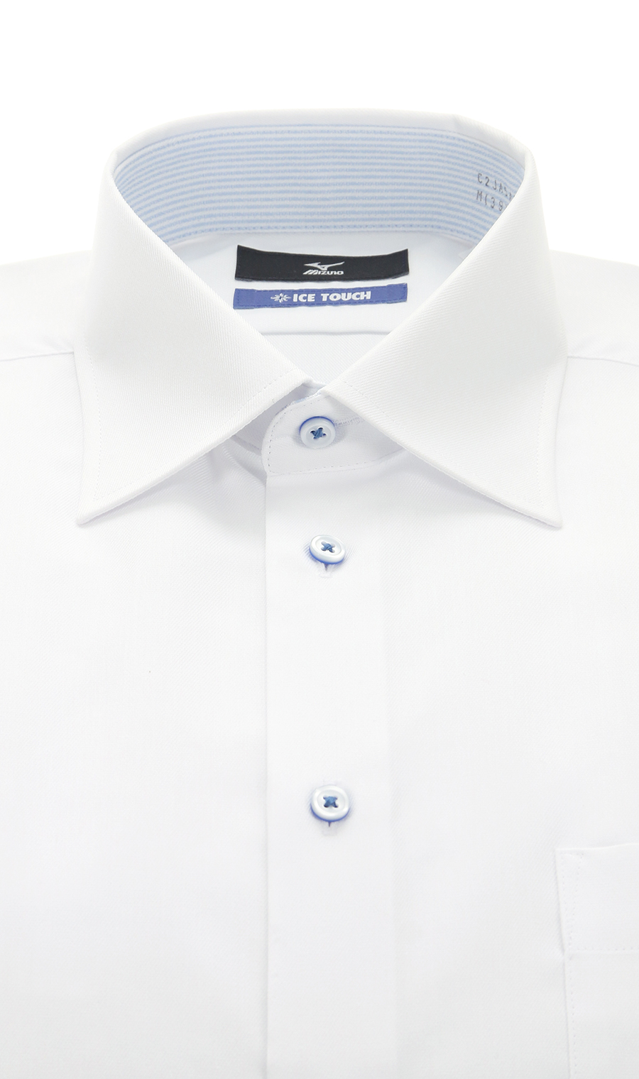 ワイドカラーワイシャツ【半袖】【キング】【ICE TOUCH】【Dynamotion Fit】 ホワイト 首周り:45cm,裄丈:00