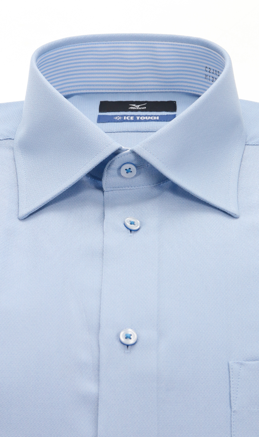 ワイドカラーワイシャツ【半袖】【キング】【ICE TOUCH】【Dynamotion Fit】 ブルー 首周り:45cm,裄丈:00
