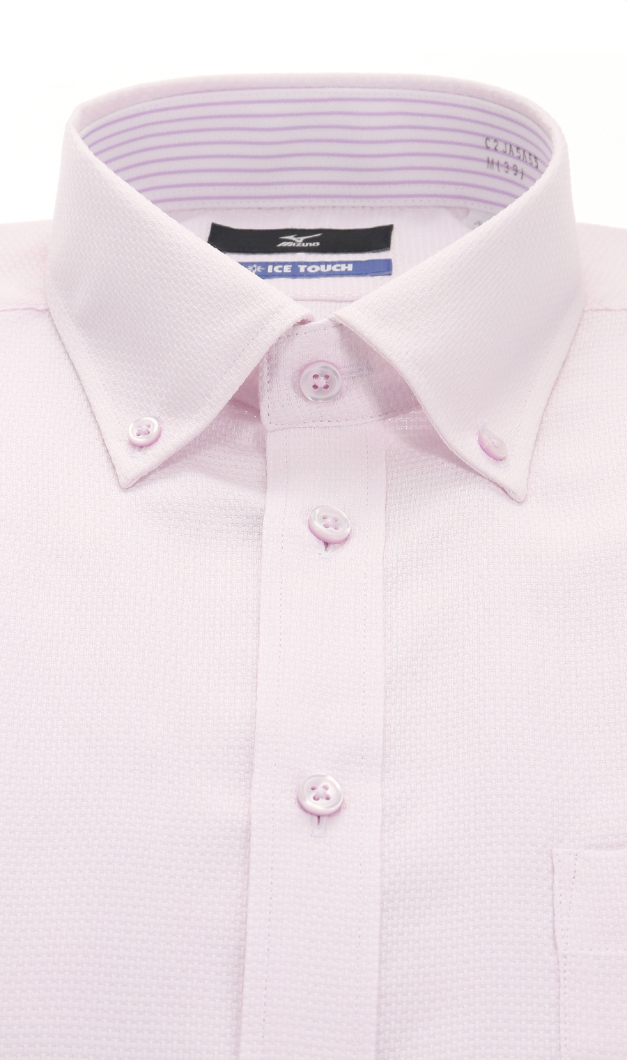 ボタンダウンワイシャツ【半袖】【キング】【ICE TOUCH】【Dynamotion Fit】 ピンク 首周り:45cm,裄丈:00