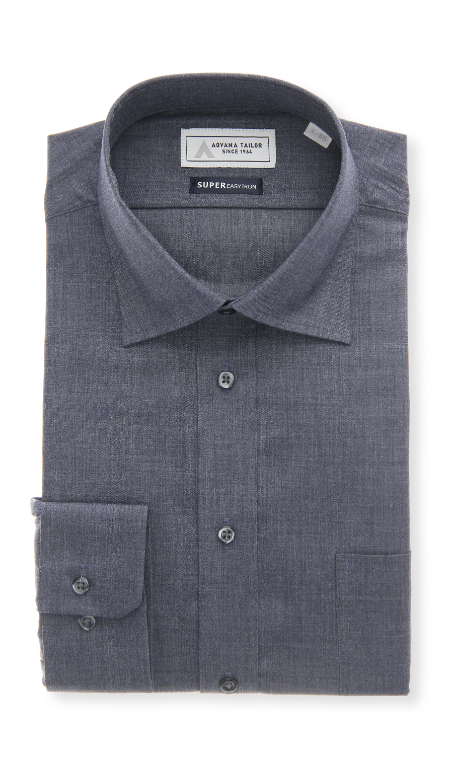 ワイドカラーワイシャツ【OEKO-TEX】【デニムライク】 ネイビー 首周り:39cm,裄丈:82cm