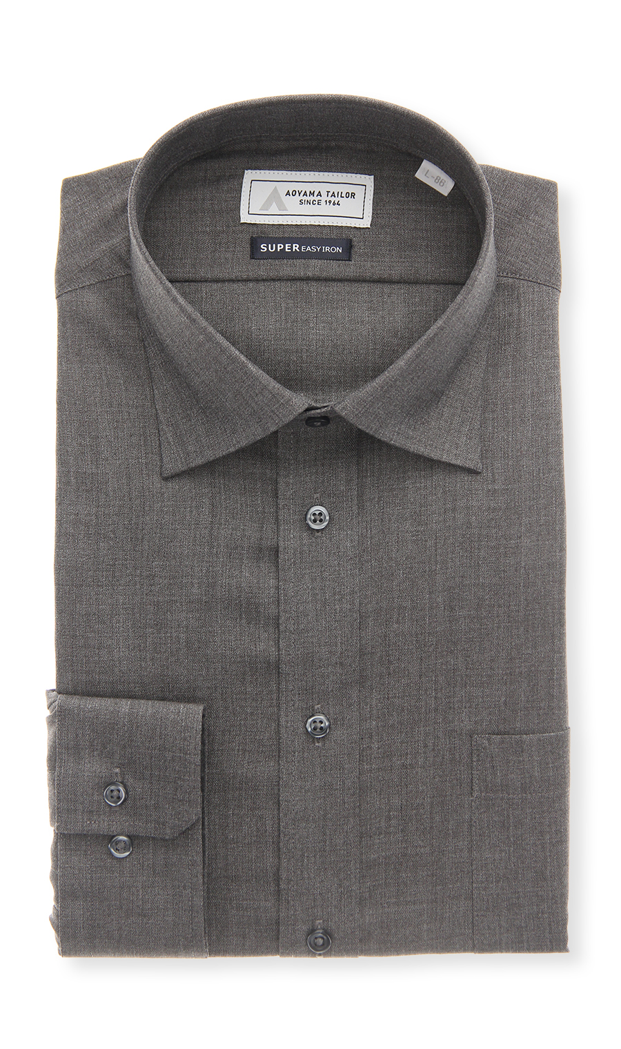 ワイドカラーワイシャツ【OEKO-TEX】【デニムライク】 グレー 首周り:39cm,裄丈:82cm