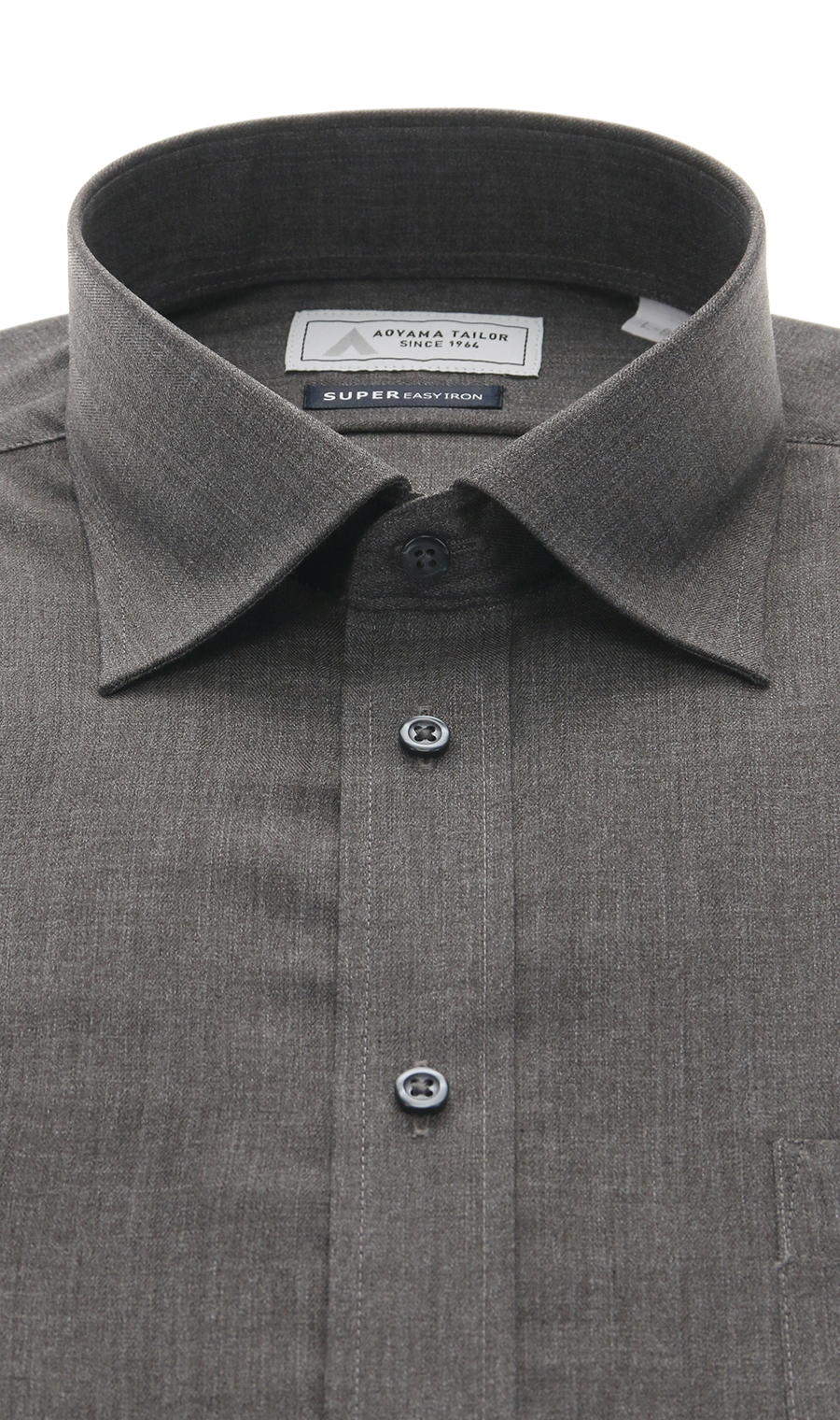 ワイドカラーワイシャツ【OEKO-TEX】【デニムライク】 グレー 首周り:39cm,裄丈:82cm