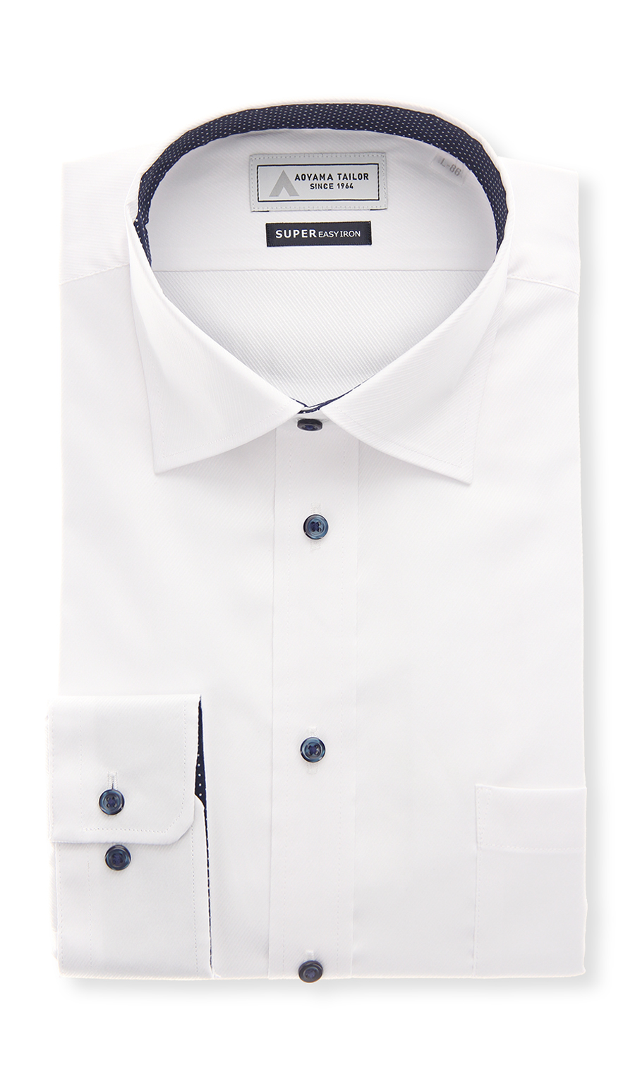 ワイドカラーワイシャツ【OEKO-TEX】 ホワイト 首周り:39cm,裄丈:82cm